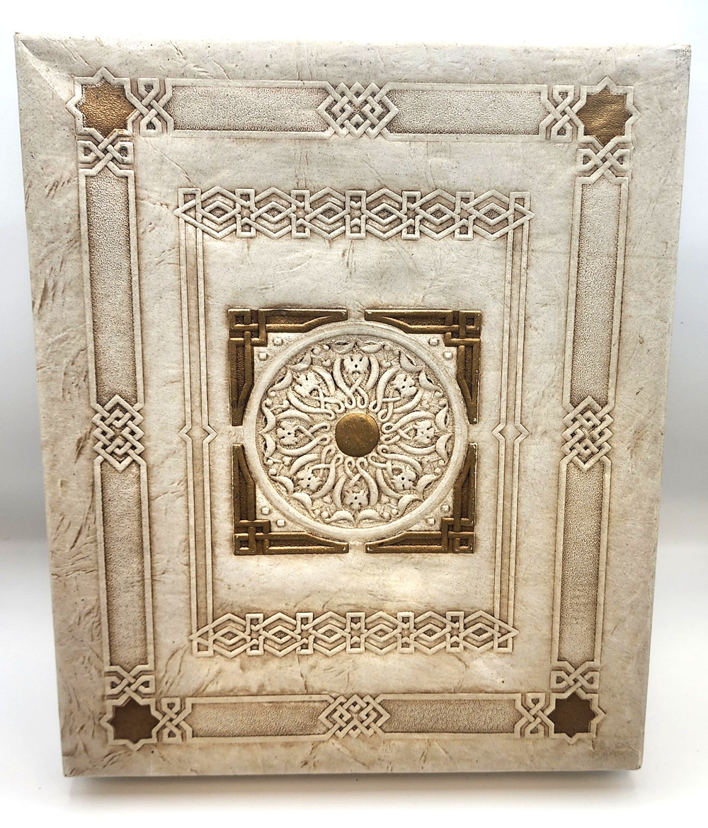 Vintage Faux Book Box Ornate Embossed Lid Photo Keepsake Decor Decorative Box